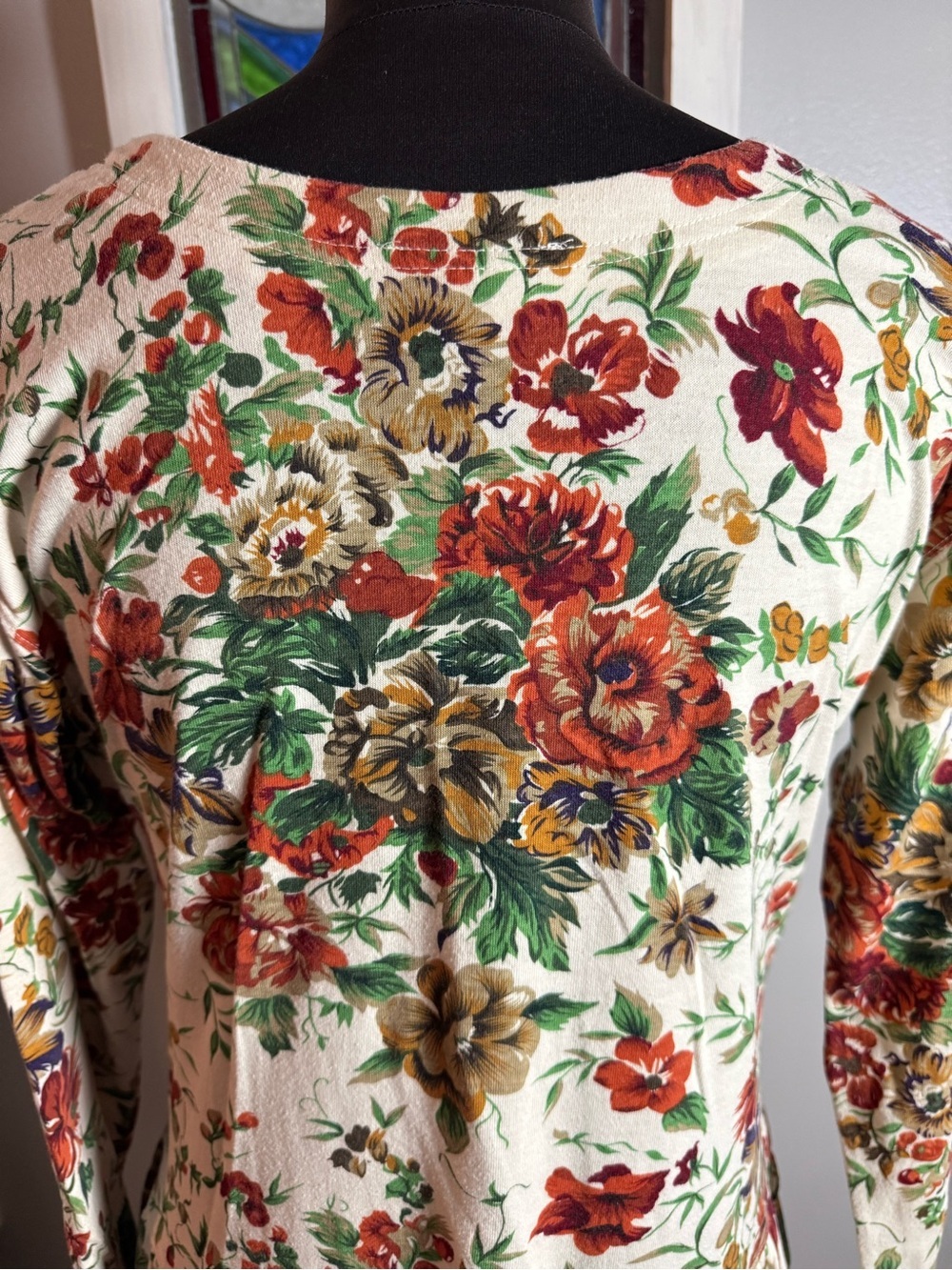 Vintage 80s/90s FADS Floral Drop Waist Midi Dress - Size S - Picture 6 of 8